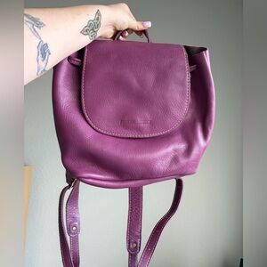 Portland Leather Goods Bucket Backpack in MULBERRY 💜